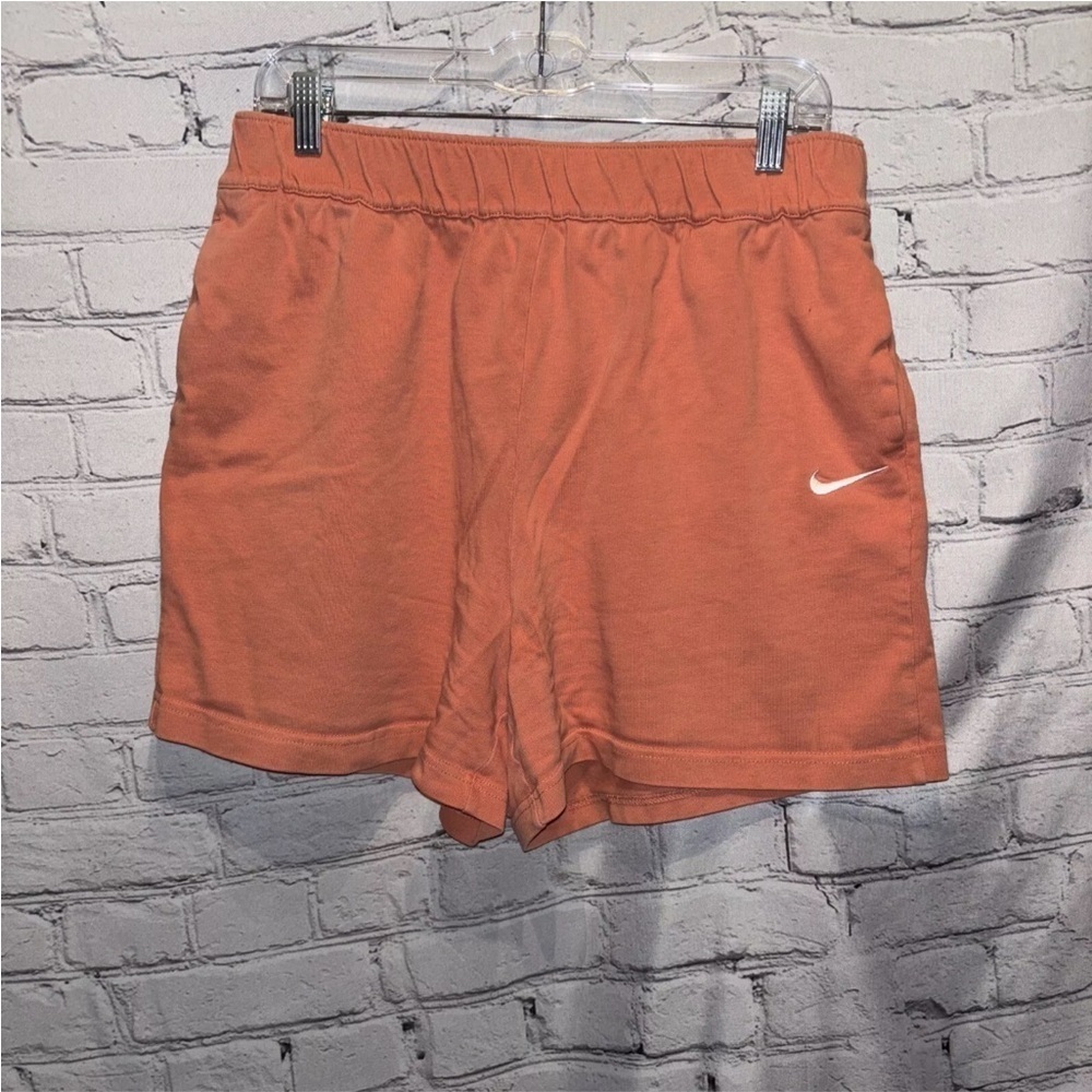 Nike Women’s Shorts Elastic Waist Loose Fit High Rise Size Large Tangerine - Picture 3 of 6
